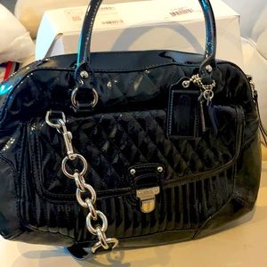 Classic coach plaid black bag in fair condition